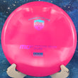 Load image into Gallery viewer, Top view of a Pink Discmania MD3 straight-stable midrange disc in S-Line plastic featuring a Blue and Pink Holographic 2-foil "Discmania" shield stamp.
