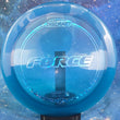 Load image into Gallery viewer, Blue Discraft Force distance driver in Z Line plastic with an Aqua Shatter foil stamp.
