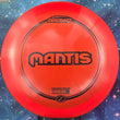 Load image into Gallery viewer, Red Discraft Mantis fairway driver in Z Line plastic with a Black Matte foil stamp.
