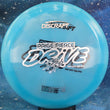 Load image into Gallery viewer, Blue Swirl Discraft Paige Pierce Tour Series Drive in Z Swirl plastic with a Black and Silver Misprint stamp.
