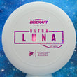 Load image into Gallery viewer, New White Discraft Ultra Luna in Soft Putter Line Plastic - First Run Special Edition with Pink Shatter Foil Stamp - 173g.
