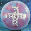 Load image into Gallery viewer, Blue and Pink Swirl Discraft Valerie Mandujano Tour Series Scorch in Z Swirl plastic with a Silver Misprint stamp.
