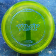 Load image into Gallery viewer, Neon Yellow Discraft Wasp in Z Line plastic with a Blue Shatter foil stamp.
