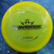 Load image into Gallery viewer, Neon Yellow Dynamic Discs Maverick in Lucid plastic with an Oil Slick foil stamp.
