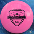 Load image into Gallery viewer, Pink Swirl Dynamic Discs Raider in Fuzion plastic with a Black Matte foil stamp.
