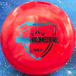 Load image into Gallery viewer, Red Dynamic Discs Raider in Fuzion plastic with a Black Matte foil stamp.
