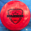 Load image into Gallery viewer, Red and Black Swirl Dynamic Discs Raider in Fuzion plastic with a Black Matte foil stamp.
