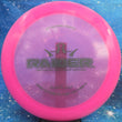 Load image into Gallery viewer, Pink Dynamic Discs Raider in Lucid plastic with a Grey Matte foil stamp.
