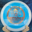 Load image into Gallery viewer, Lime and blue swirl Halo Star Destroyer disc golf driver, 2026 Garrett Gurthie Champion Series tour stamp with bronze holo foil.
