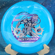 Load image into Gallery viewer, Top view of a Blue and Purple Swirly Star Innova Philo Brathwaite Destroyer featuring a Silver Holo and Purple tri-foil tour stamp, 168g, 10/10 condition.
