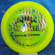 Load image into Gallery viewer, Neon Yellow Z Line Plastic Discraft Terminator First Run - 174g - USA Flag Holographic Stamp.
