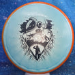 Load image into Gallery viewer, Orange Rim and Metallic Blue Prism Plasma Plastic Axiom Pyro Unearthed Stamp - 177g - Dark Stars Stamp.
