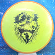 Load image into Gallery viewer, Orange Rim and Metallic Neon Yellow Prism Plasma Plastic Axiom Pyro Unearthed Stamp - 177g - Dark Stars Stamp.
