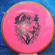Load image into Gallery viewer, Orange Swirl Rim and Neon Pink Neutron Plastic Axiom Simon Line Bokeh Unearthed Stamp - 174g - Dark Stars Stamp.
