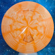 Load image into Gallery viewer, Orange Swirl Tournament Plastic Westside Discs Seer Rill Stamp - 174g - Orange Holographic Stamp.
