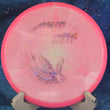 Load image into Gallery viewer, Pink and white Proto Glow Halo Star Aviar3, 2025 Eveliina Salonen Tour Series with pink flowers foil stamp.
