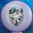 Load image into Gallery viewer, Pink Rim and Metallic Purple Prism Plasma Plastic Axiom Pyro Unearthed Stamp - 177g - Dark Stars Stamp.
