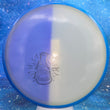 Load image into Gallery viewer, Pre-Owned White and Purple Half Dyed Eclipse Glow Plastic Axiom Hex with Blue Rim - 9/10 Condition - 177g - Inked.
