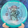 Load image into Gallery viewer, Top view of a Blue pre-owned Discmania MD3 Iron Samurai 3 (Eagle McMahon Signature Series) in Color Glow C-Line plastic, featuring a 2-foil character stamp.
