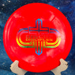 Load image into Gallery viewer, Pre-Owned Red Fuzion Plastic Dynamic Discs Raider - Discin' Disciples Stamp - 8/10 Condition - 174g - Uninked.
