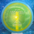 Load image into Gallery viewer, Pre-Owned Blue Rim / Neon Yellow Proton Plastic Axiom Discs Mayhem - 8/10 Condition - 173g - Inked On Back.
