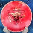 Load image into Gallery viewer, Red and Yellow swirl Prodigy A2 in 400 Spectrum plastic with Gold and Red Holographic 2-foil Throwing Astro stamp - 172g.
