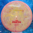 Load image into Gallery viewer, New Prodigy M4 Midrange Disc in 400 Fractal Plastic - Yellow and Pink Swirl with Red and Gold Shatter Stamp.
