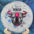 Load image into Gallery viewer, New Blue and Black Fractal 300 Plastic Prodigy Waco - Red Holo and Black Dual-Foil Stamp - 179g.
