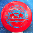 Load image into Gallery viewer, Red Z Line Plastic Discraft Terminator First Run - 174g - Blue Shatter Holographic Stamp.
