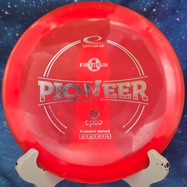 Gravity Disc Golf Pre-Owned - Latitude 64 - Pioneer (First Run Opto, Special Edition Gold Line Burst, Albert Tamm) disc golf disc photo Plastic/Condition/Weight/Inked - Gravity Disc Golf