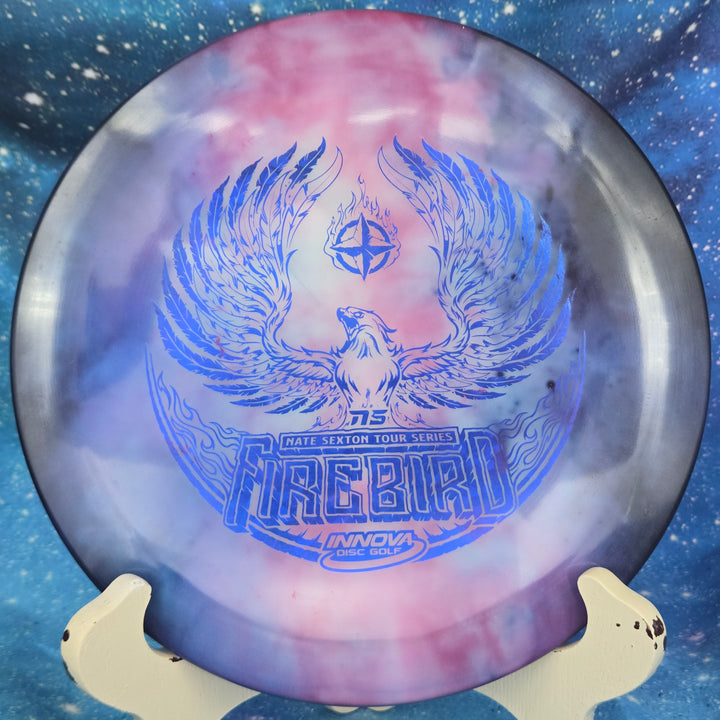 Gravity Disc Golf Pre-Owned - Innova - Firebird (2021 Sexton Color Glow Champion, Bottom Stamp Star) disc golf disc photo Plastic/Condition/Weight/Inked - Gravity Disc Golf
