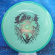 Load image into Gallery viewer, Teal Rim and Light Blue Swirl Neutron Plastic Axiom Simon Line Bokeh Unearthed Stamp - 175g - Dark Stars Stamp.

