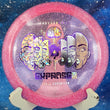 Load image into Gallery viewer, New Pink Metal Flake Thought Space Athletics Lykke Lorentzen Signature Expanse in Premium Vex Plastic - Purple and Teal Foil Stamp - 166g.

