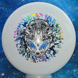 Load image into Gallery viewer, New White Wild Discs Sea Otter in Premium Lava Plastic - Special Edition 3-Foil Blue, Black, and Rainbow Alien Head Stamp - 175g.
