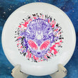 Load image into Gallery viewer, New White Wild Discs Sea Otter in Premium Lava Plastic - Special Edition 3-Foil Blue, Magenta, and Purple Alien Head Stamp - 175g.
