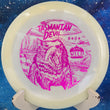 Load image into Gallery viewer, New Wild Discs Tasmanian Devil V2 in Nuclear Glow Plastic - Pink Shimmer Stamp - 172g.
