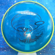 Load image into Gallery viewer, Yellow Swirl Rim and Blue Particle Proton Plastic Axiom Paradox Circuit Challenge - 178g - Black Stamp.
