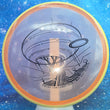 Load image into Gallery viewer, Yellow Swirl Rim and Peach Particle Proton Plastic Axiom Paradox Circuit Challenge - 177g - Black Stamp.
